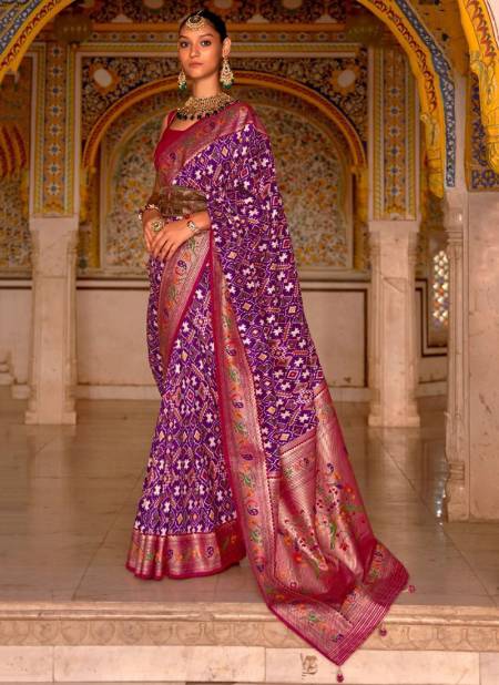 Purple Colour Patola Paithani Rewaa New Latest Designer Festive Wear Saree Collection 496 G